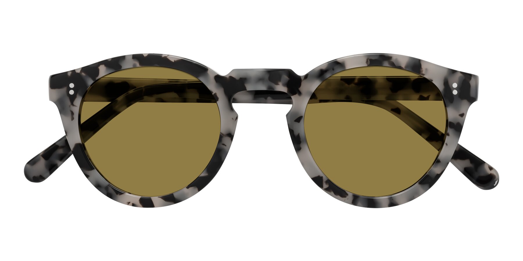 Folded Front of Annie in Ivory Tortoise with Brown Polarized Lenses