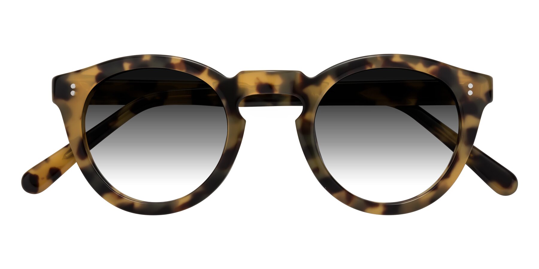 Folded Front of Annie in Golden Tortoise with Gray Gradient Lenses
