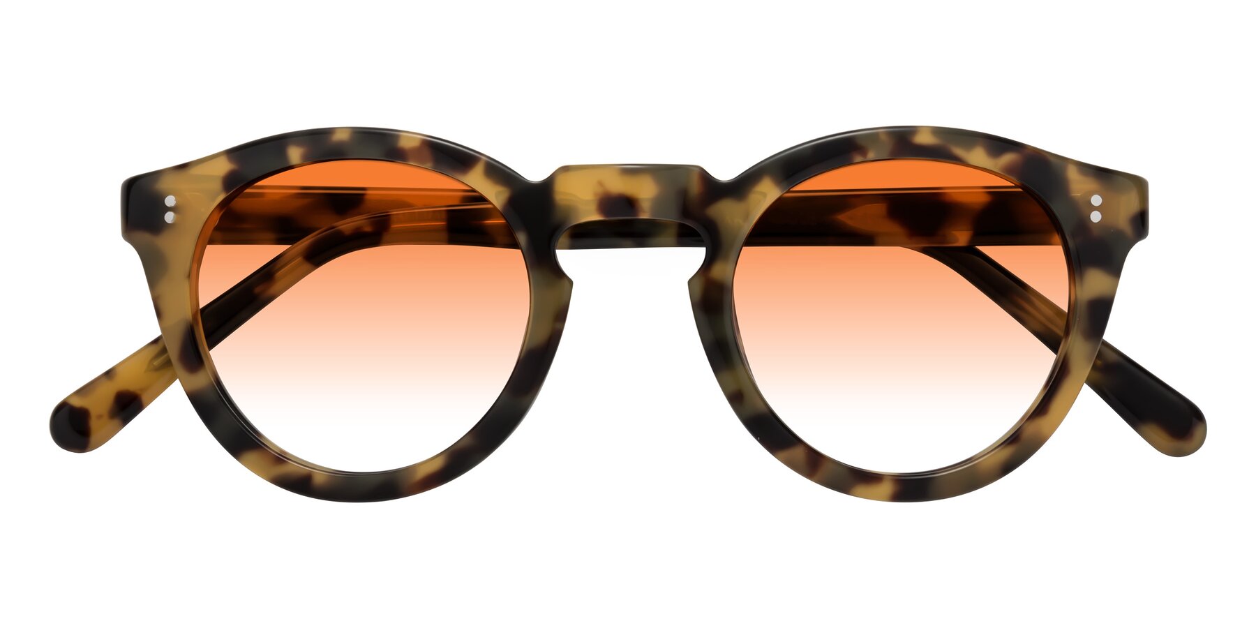 Folded Front of Annie in Golden Tortoise with Orange Gradient Lenses