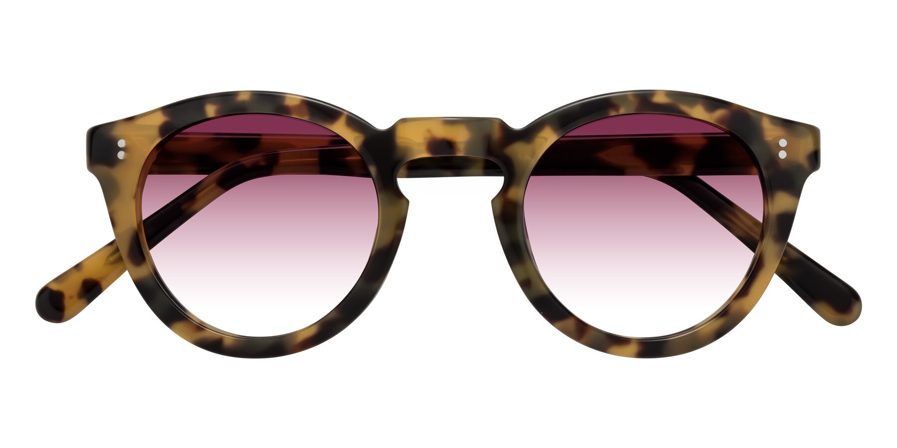 Folded Front of Annie in Golden Tortoise with Wine Gradient Lenses