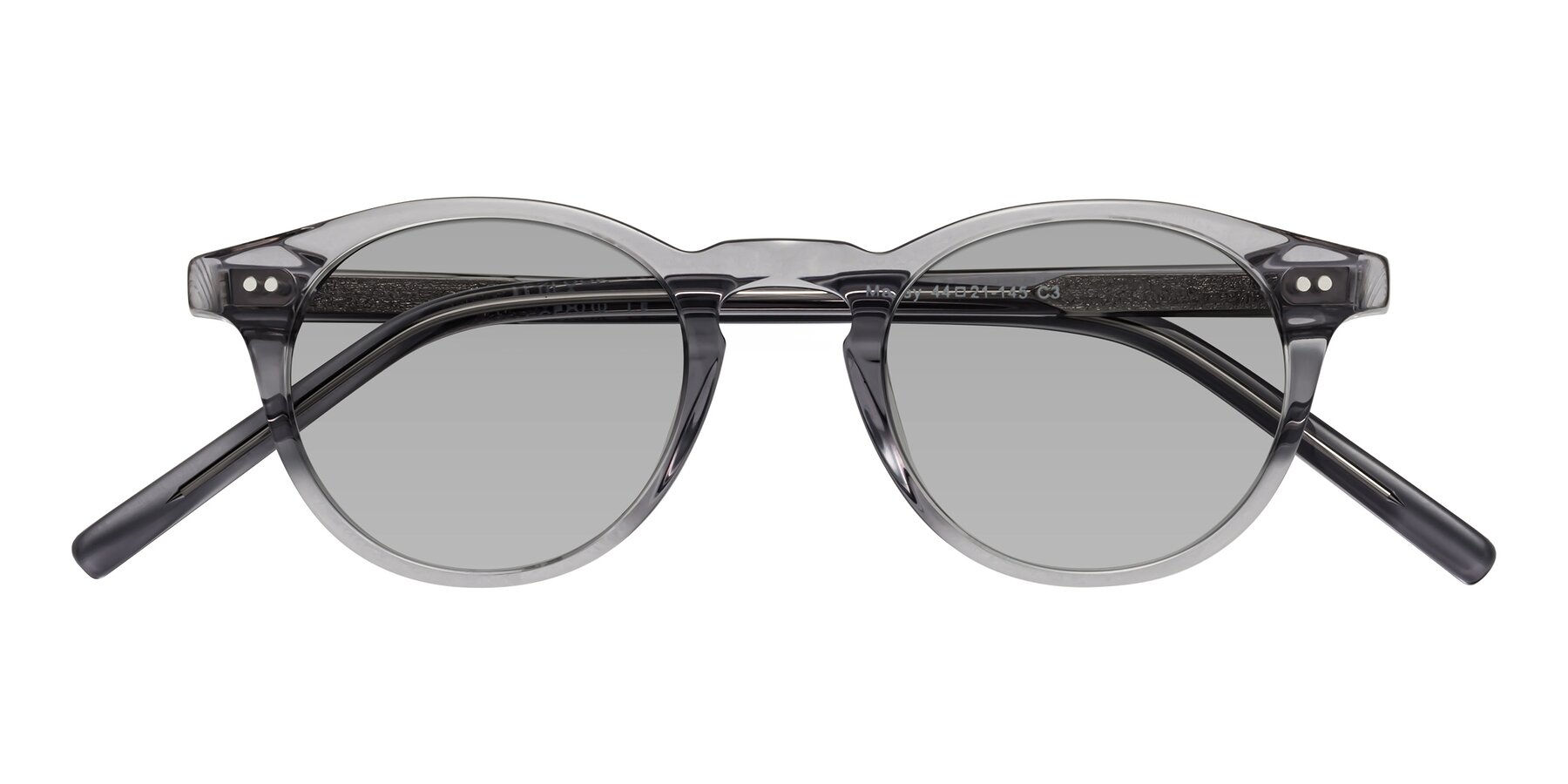 Folded Front of Marley in Clear Gray with Light Gray Tinted Lenses