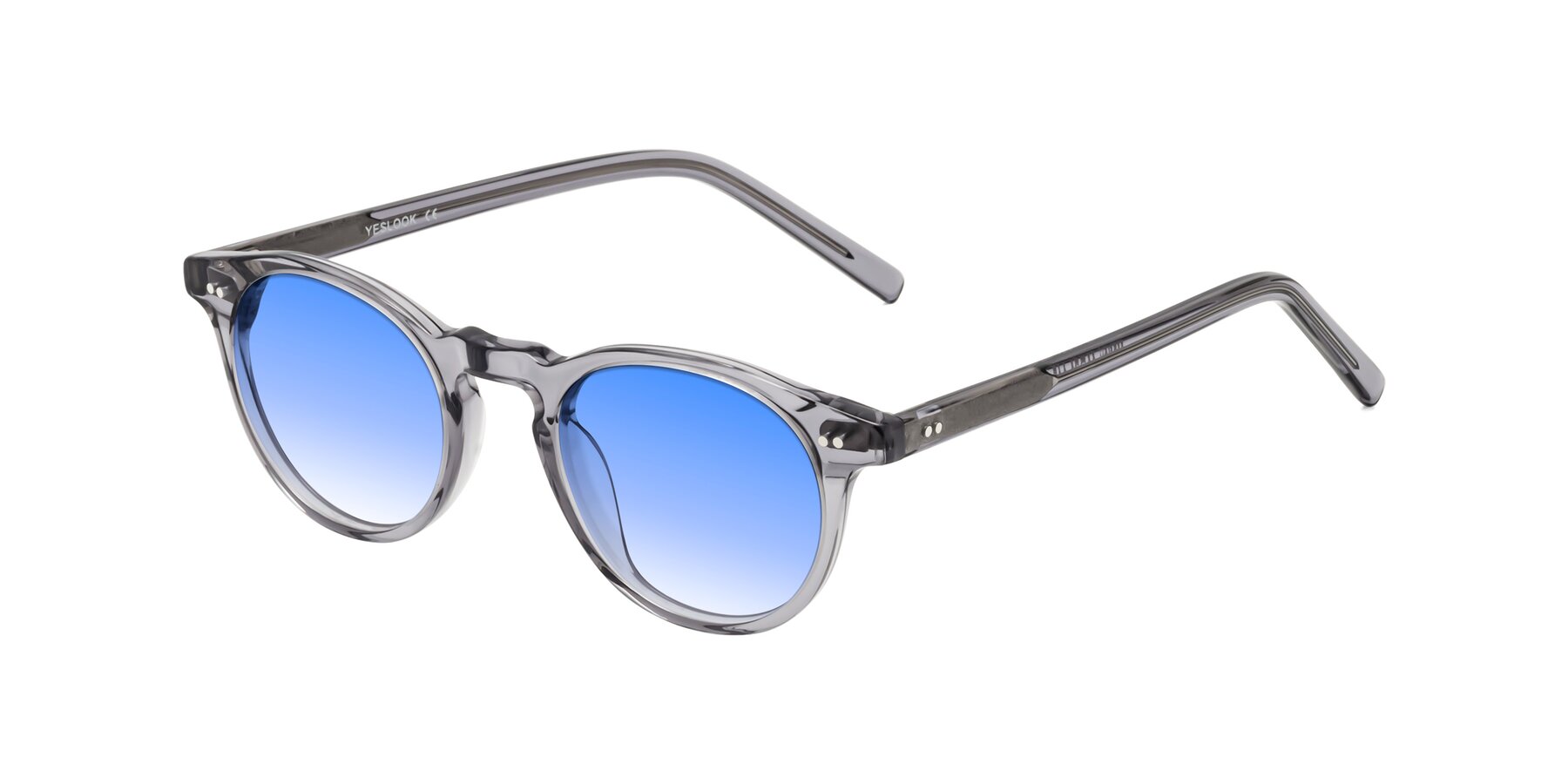 Angle of Marley in Clear Gray with Blue Gradient Lenses