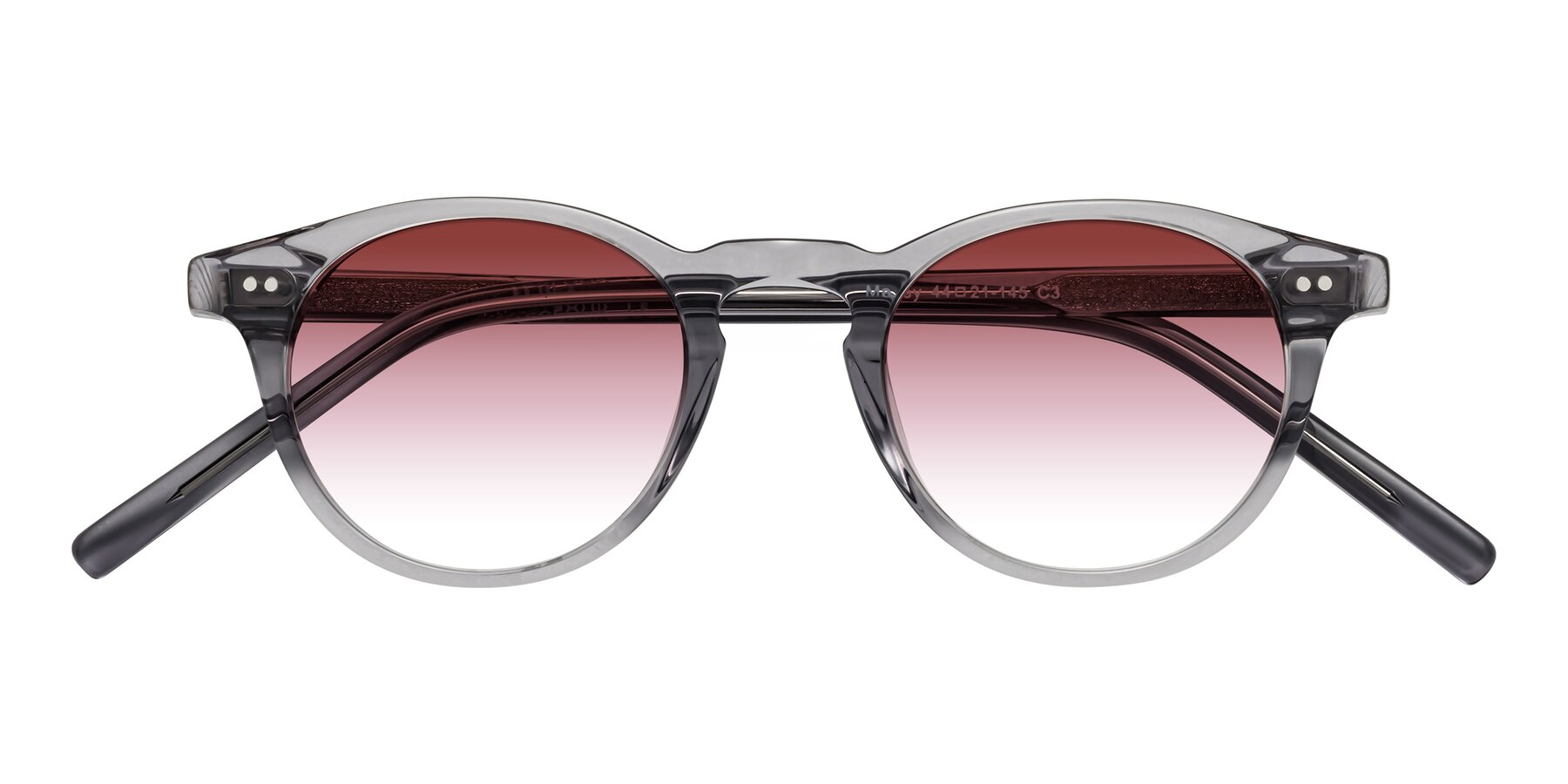 Folded Front of Marley in Clear Gray with Garnet Gradient Lenses