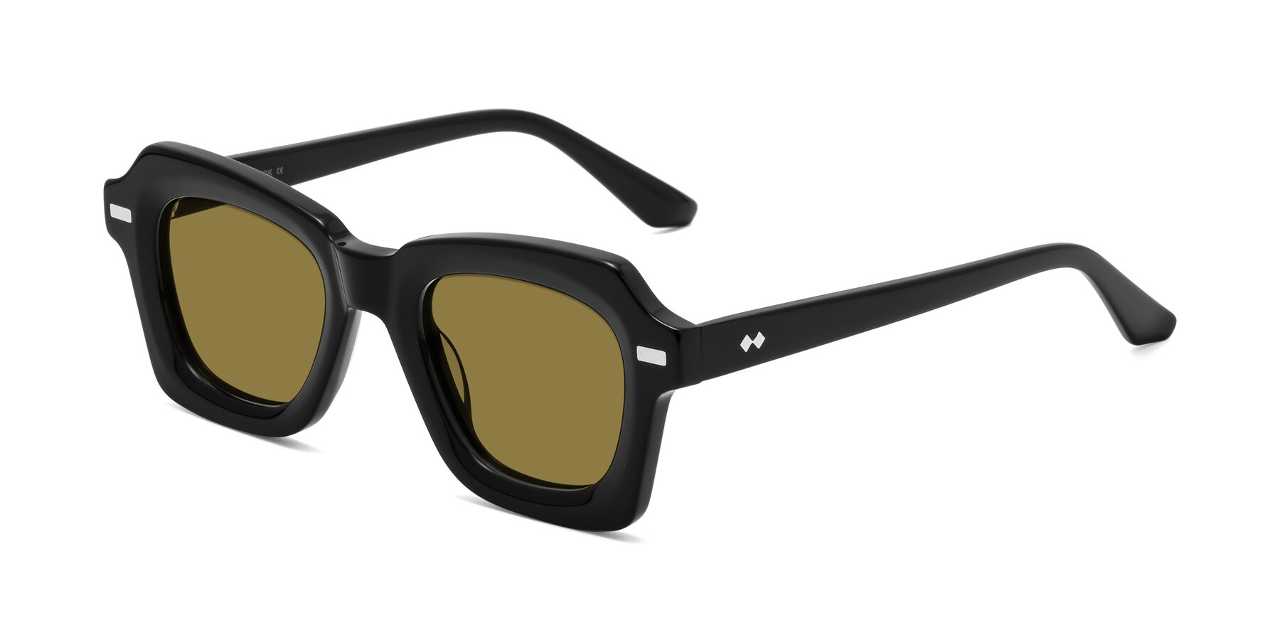 Angle of Alden in Black with Brown Polarized Lenses