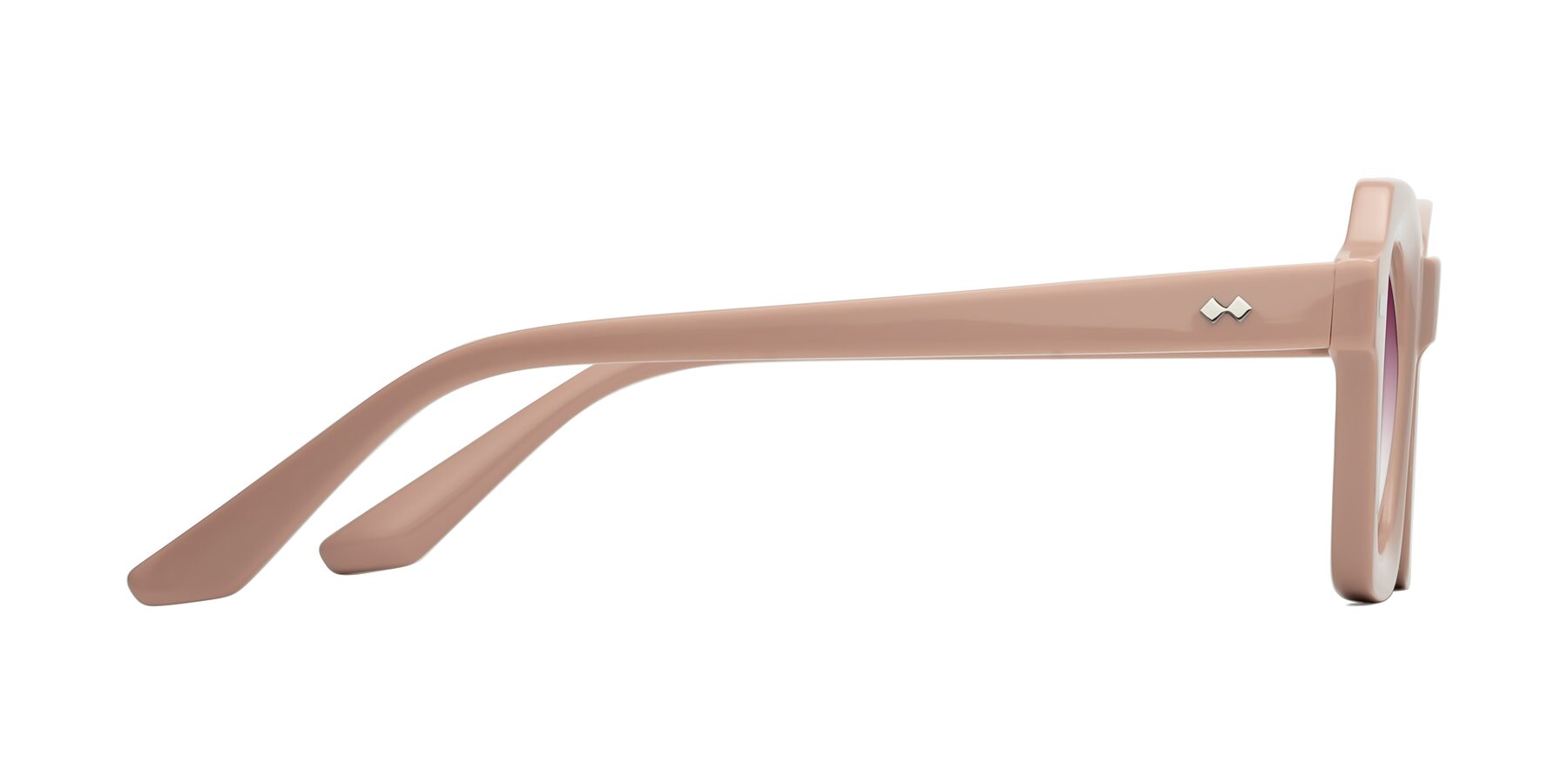 Side of Alden in Baby Pink with Wine Gradient Lenses