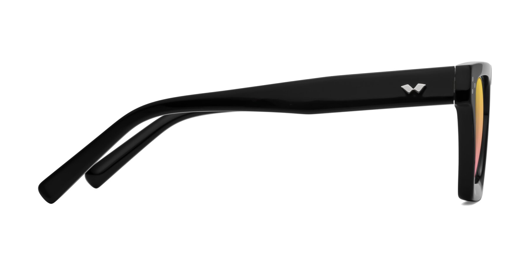 Side of Callan in Black with Yellow / Pink Gradient Lenses