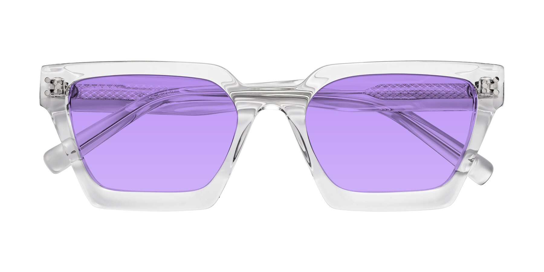 Folded Front of Callan in Clear with Medium Purple Tinted Lenses