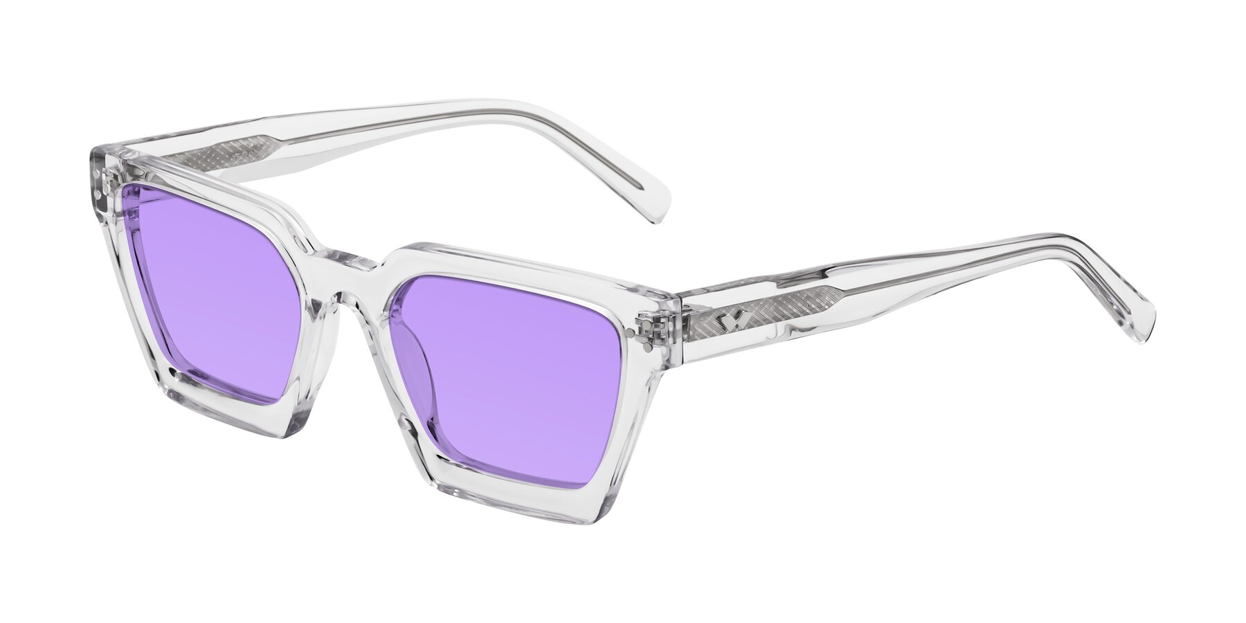 Angle of Callan in Clear with Medium Purple Tinted Lenses