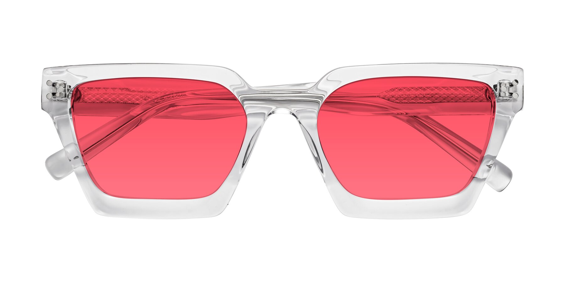 Folded Front of Callan in Clear with Red Tinted Lenses