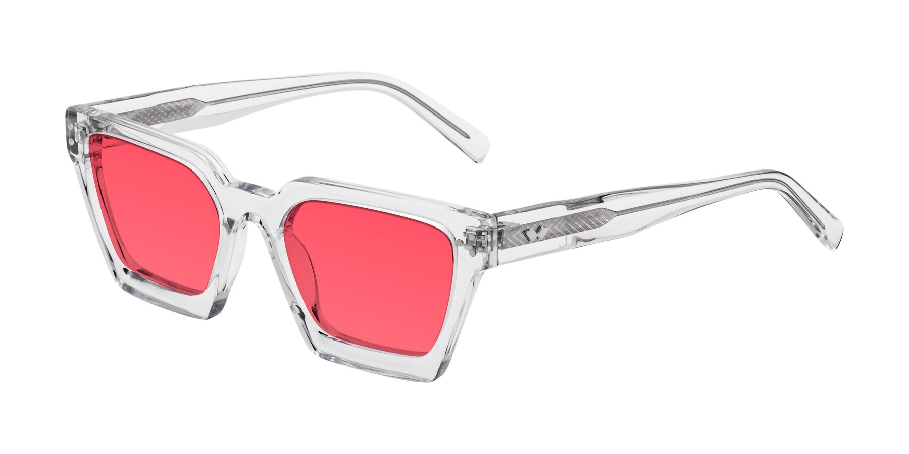 Angle of Callan in Clear with Red Tinted Lenses