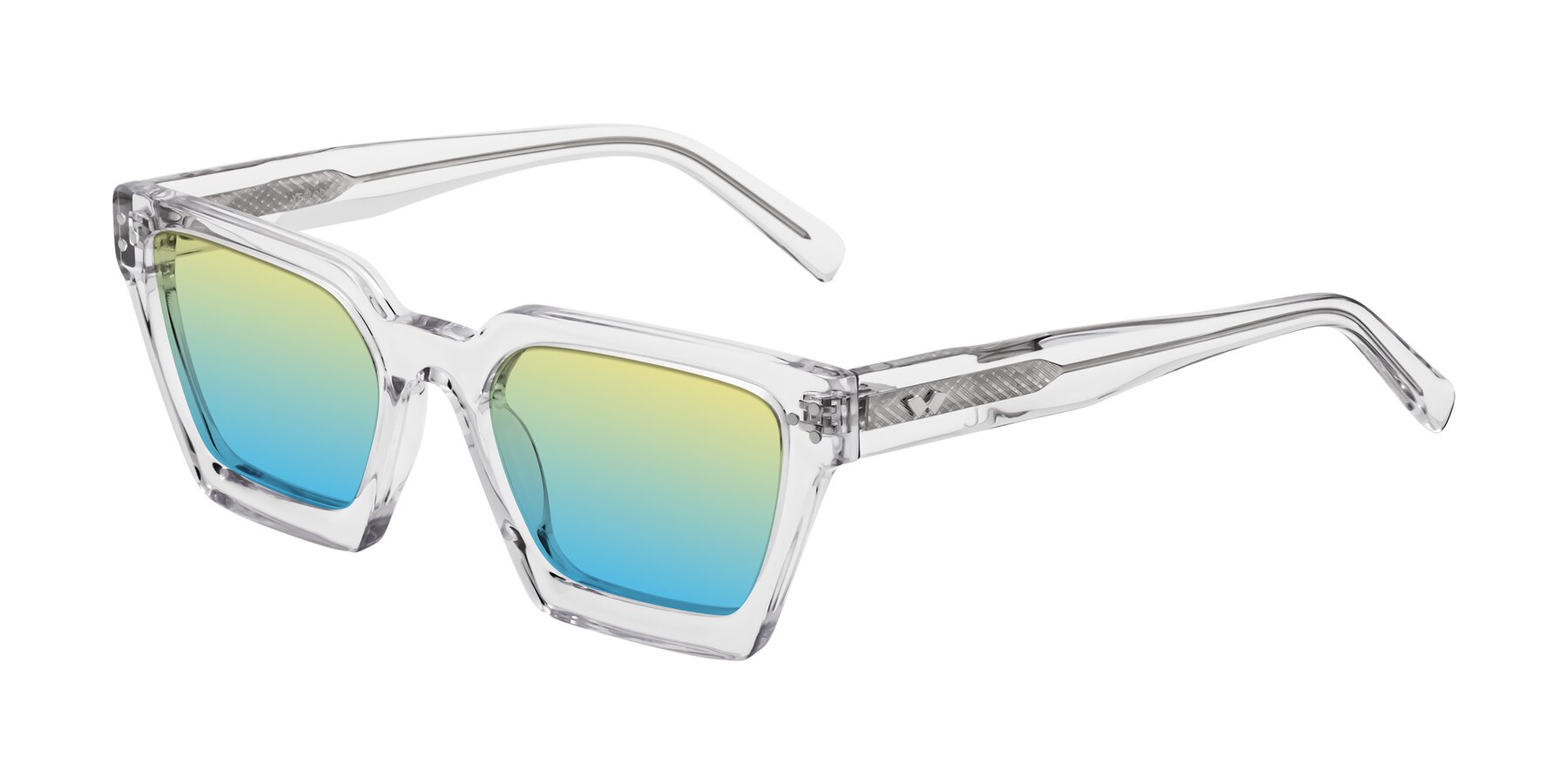Angle of Callan in Clear with Yellow / Blue Gradient Lenses