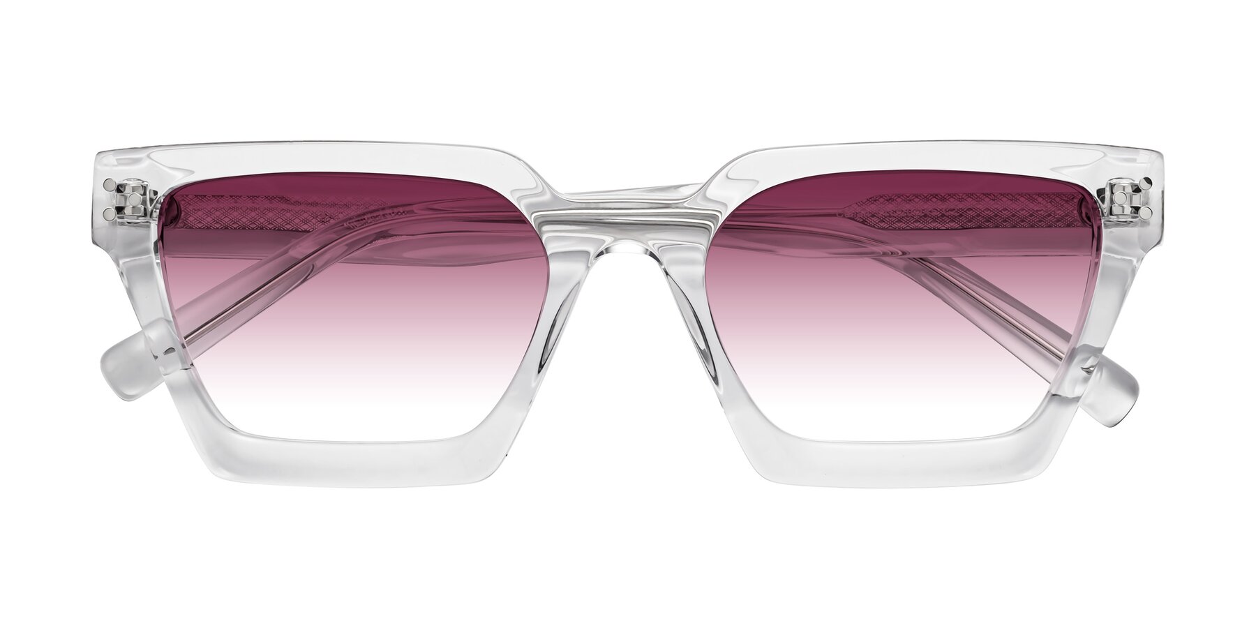 Folded Front of Callan in Clear with Wine Gradient Lenses