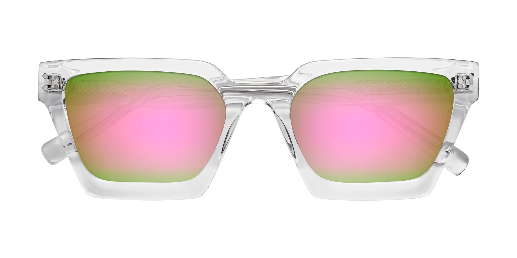 Folded Front of Callan in Clear with Pink Mirrored Lenses