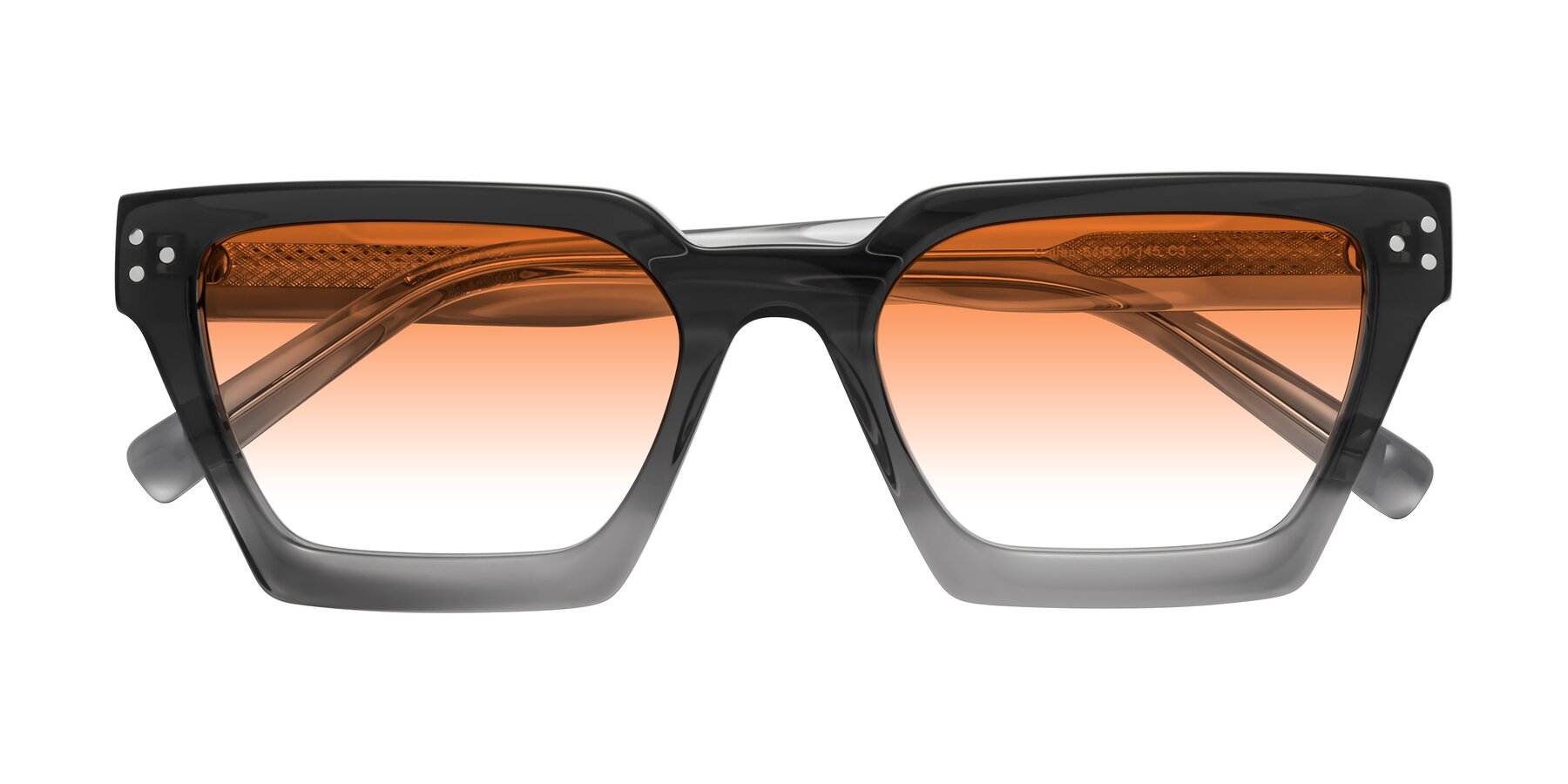 Folded Front of Callan in Gradient Gray with Orange Gradient Lenses