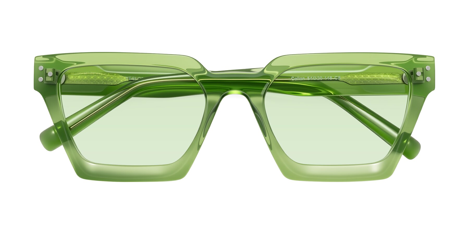 Folded Front of Callan in Grass Green with Light Green Tinted Lenses