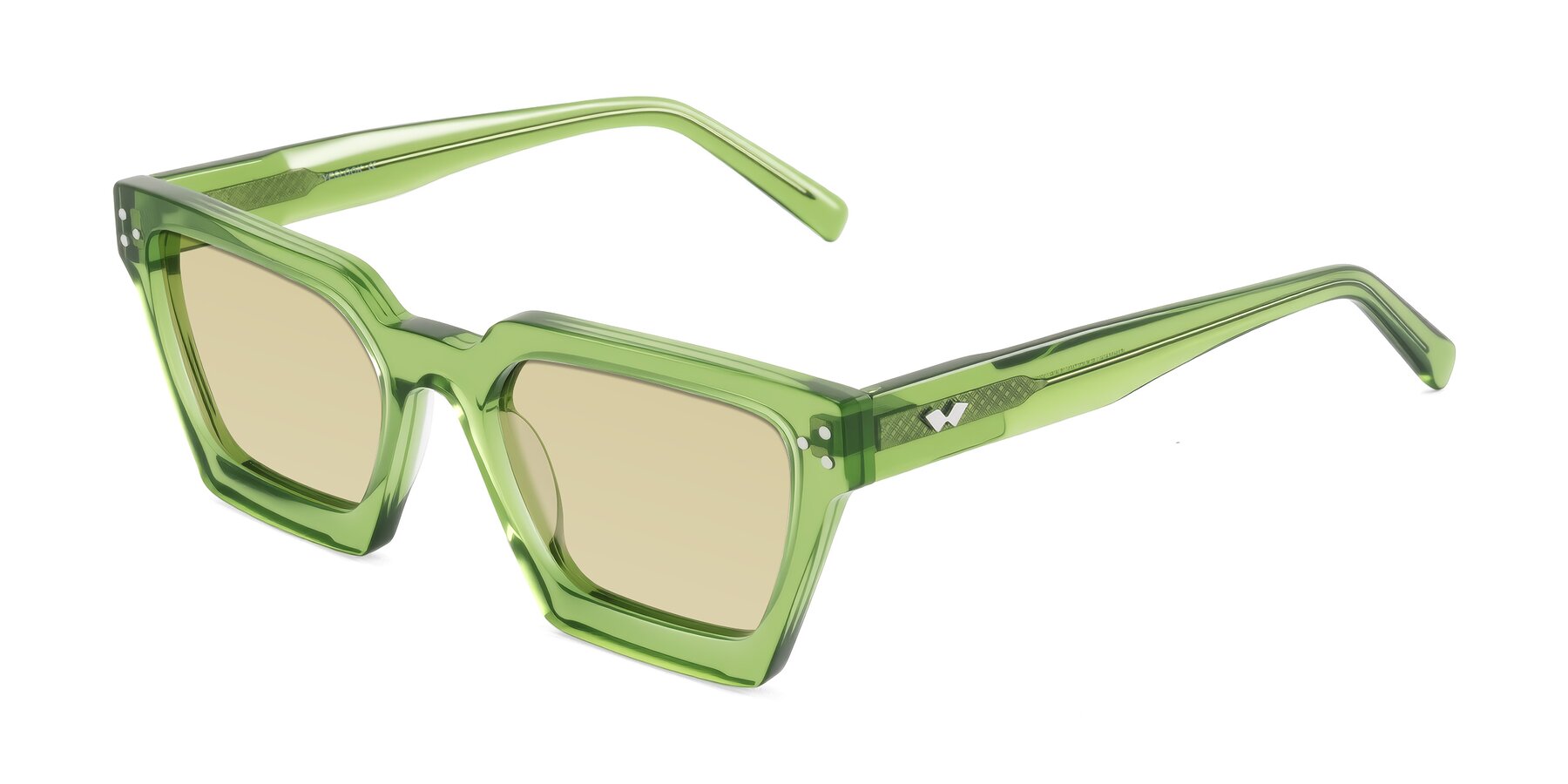 Angle of Callan in Grass Green with Light Champagne Tinted Lenses