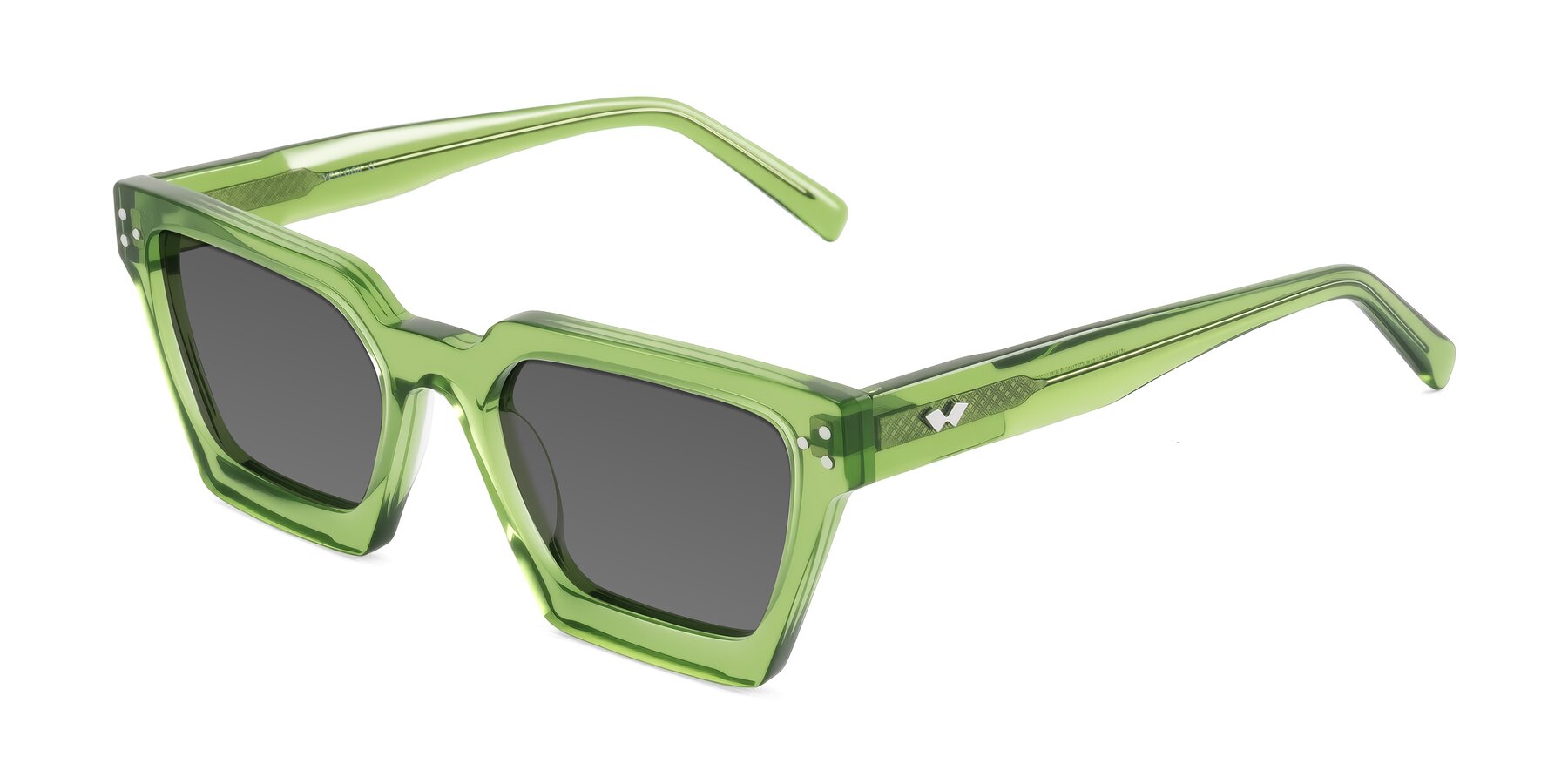 Angle of Callan in Grass Green with Medium Gray Tinted Lenses