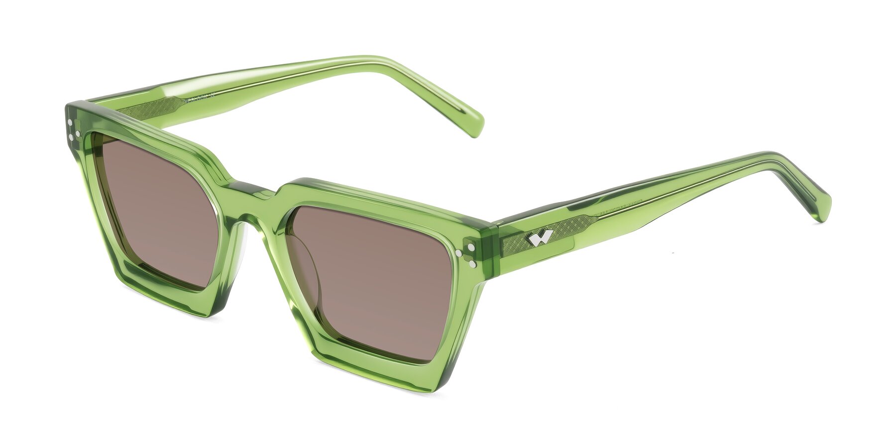 Angle of Callan in Grass Green with Medium Brown Tinted Lenses
