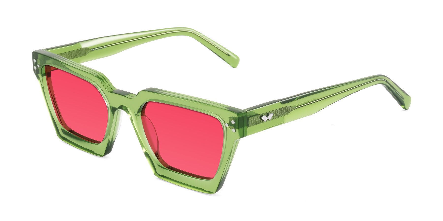 Angle of Callan in Grass Green with Red Tinted Lenses