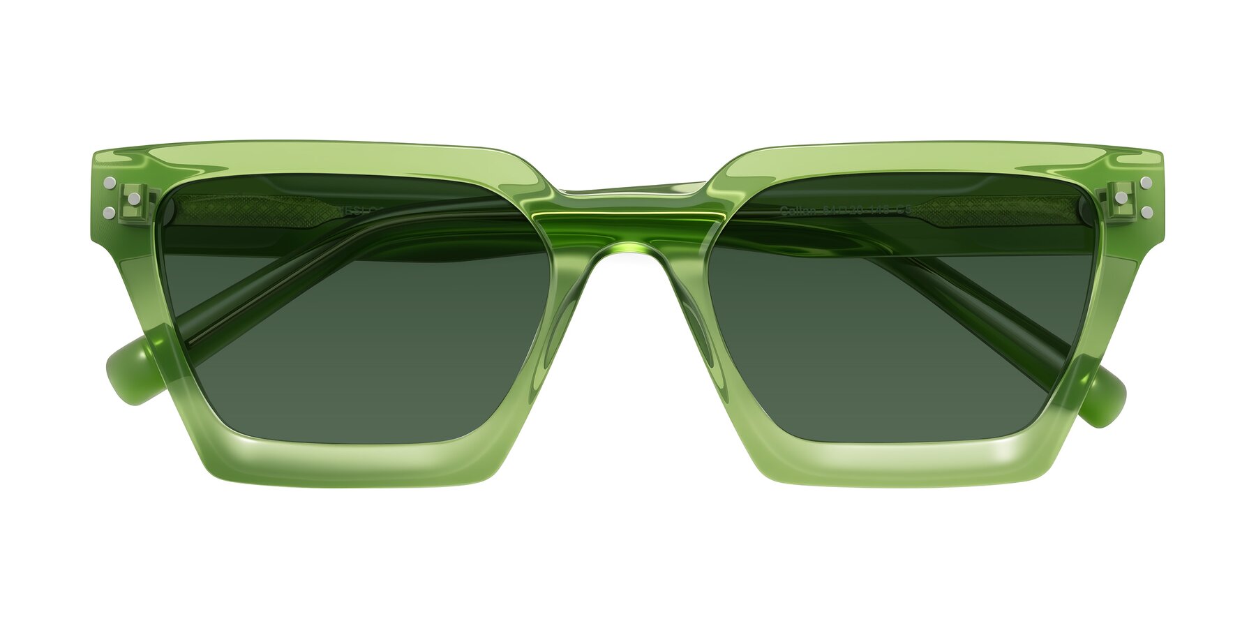 Folded Front of Callan in Grass Green with Green Tinted Lenses