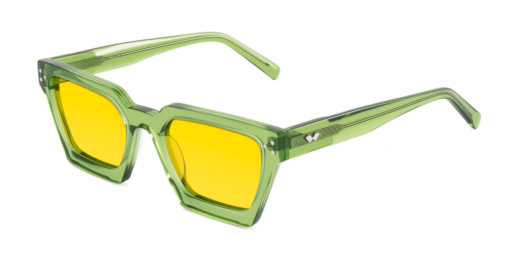 Angle of Callan in Grass Green with Yellow Tinted Lenses