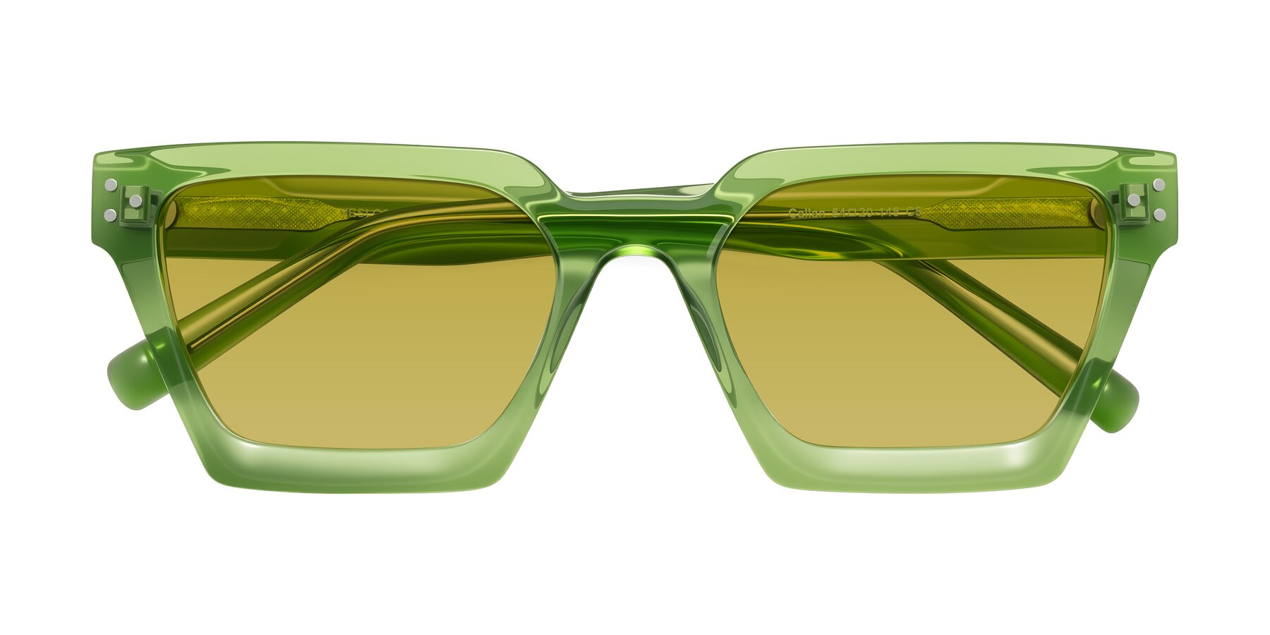 Folded Front of Callan in Grass Green with Champagne Tinted Lenses