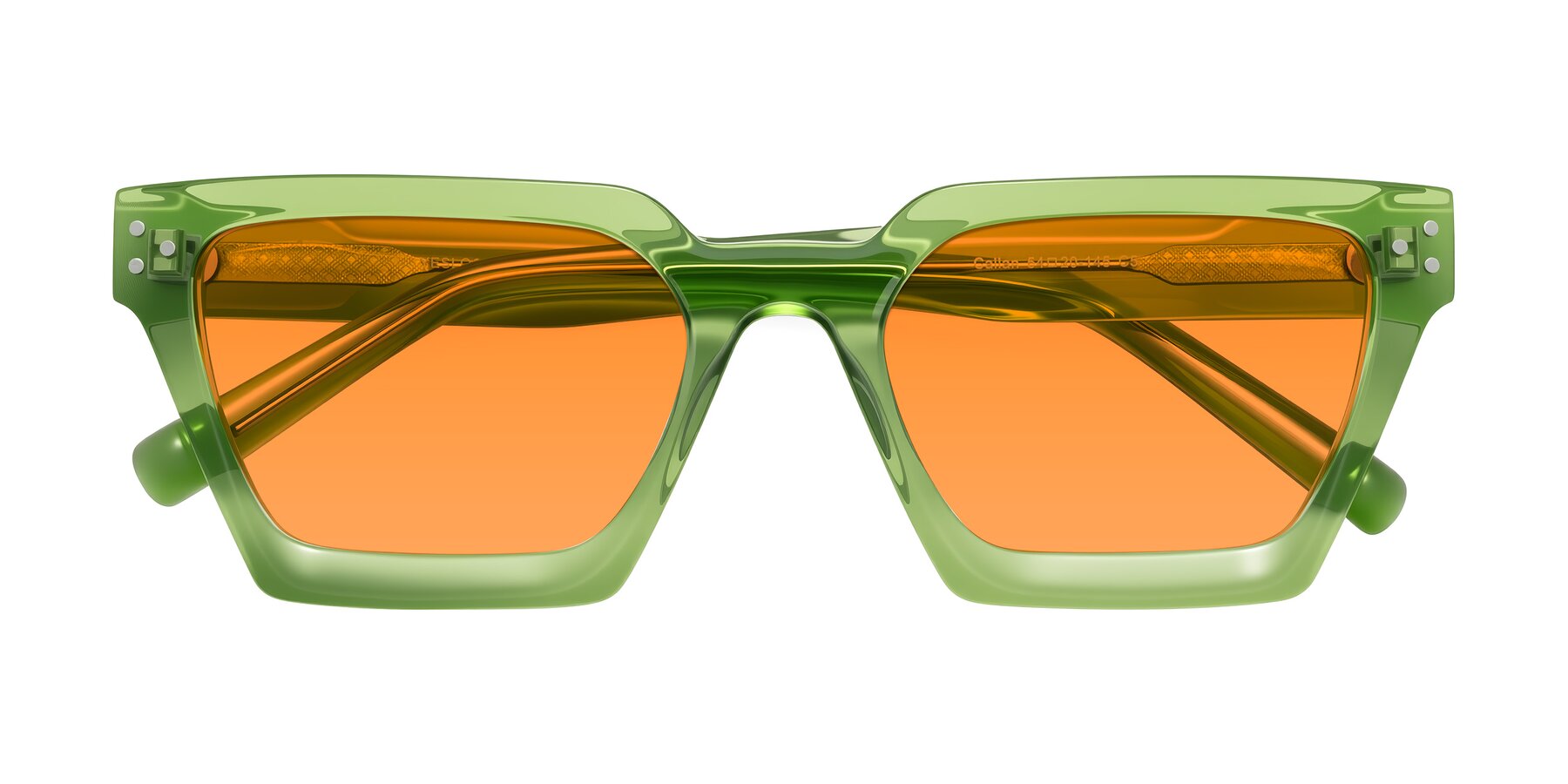 Folded Front of Callan in Grass Green with Orange Tinted Lenses