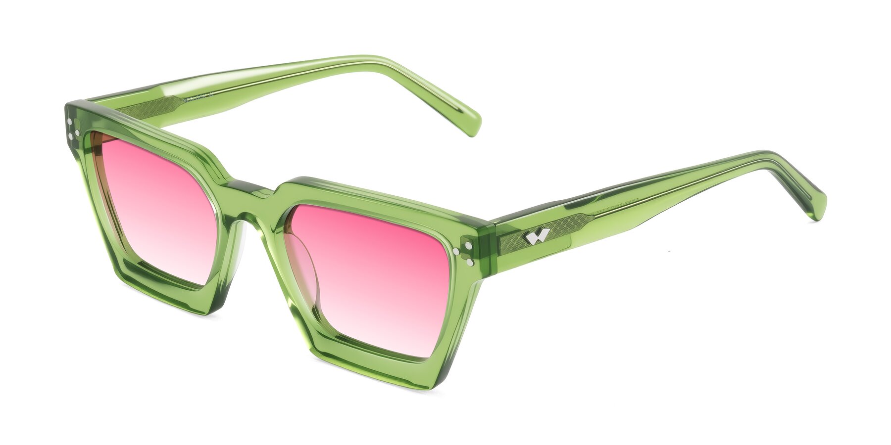 Angle of Callan in Grass Green with Pink Gradient Lenses