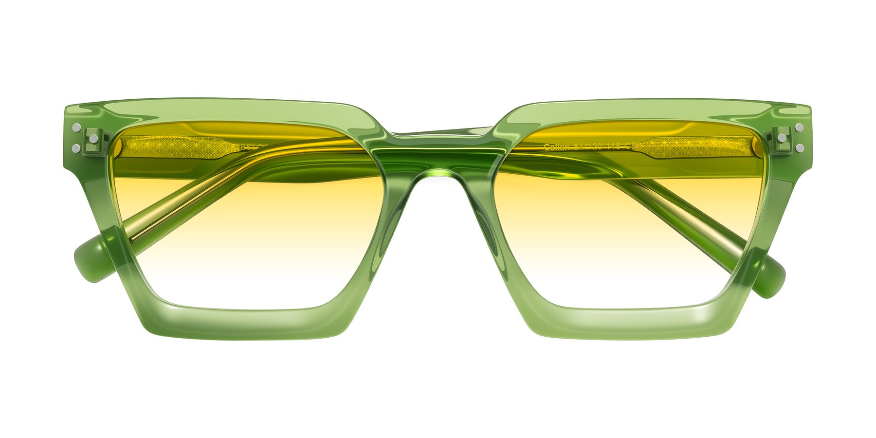 Folded Front of Callan in Grass Green with Yellow Gradient Lenses
