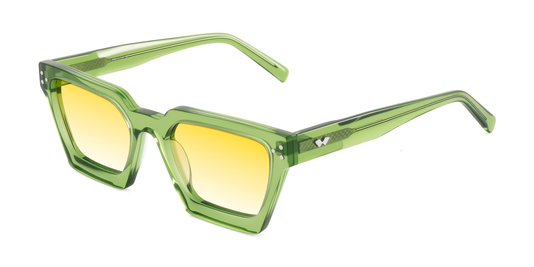 Angle of Callan in Grass Green with Yellow Gradient Lenses