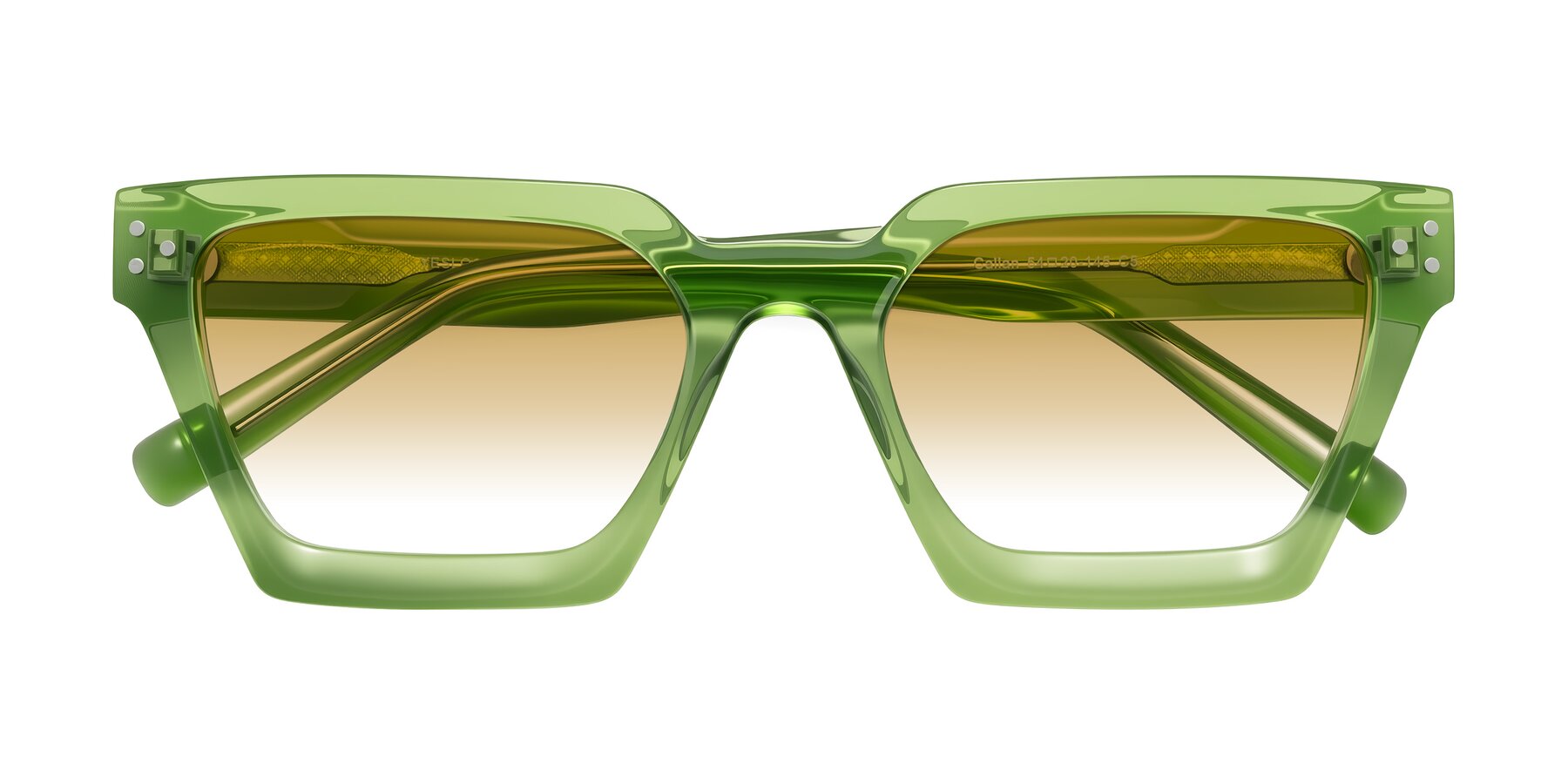 Folded Front of Callan in Grass Green with Champagne Gradient Lenses