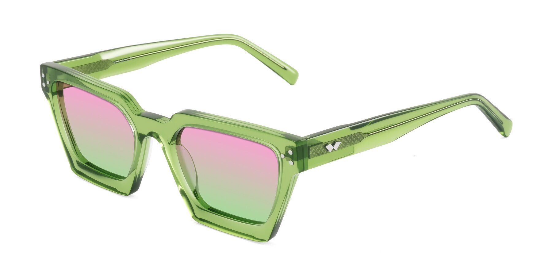 Angle of Callan in Grass Green with Pink / Green Gradient Lenses