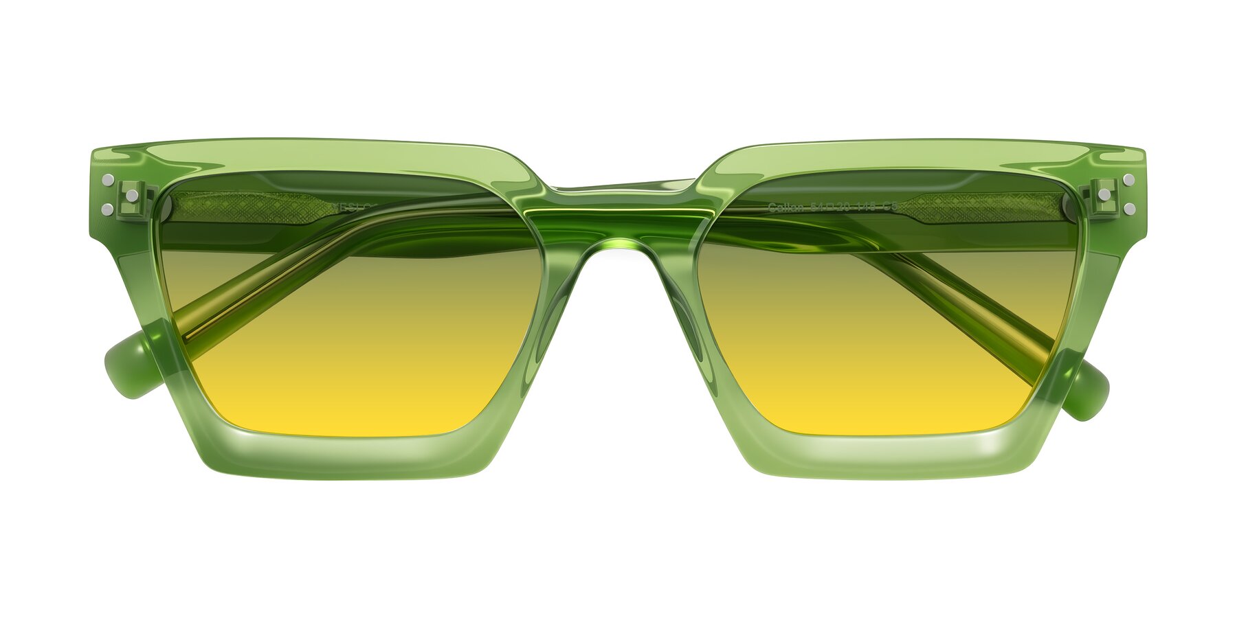 Folded Front of Callan in Grass Green with Green / Yellow Gradient Lenses