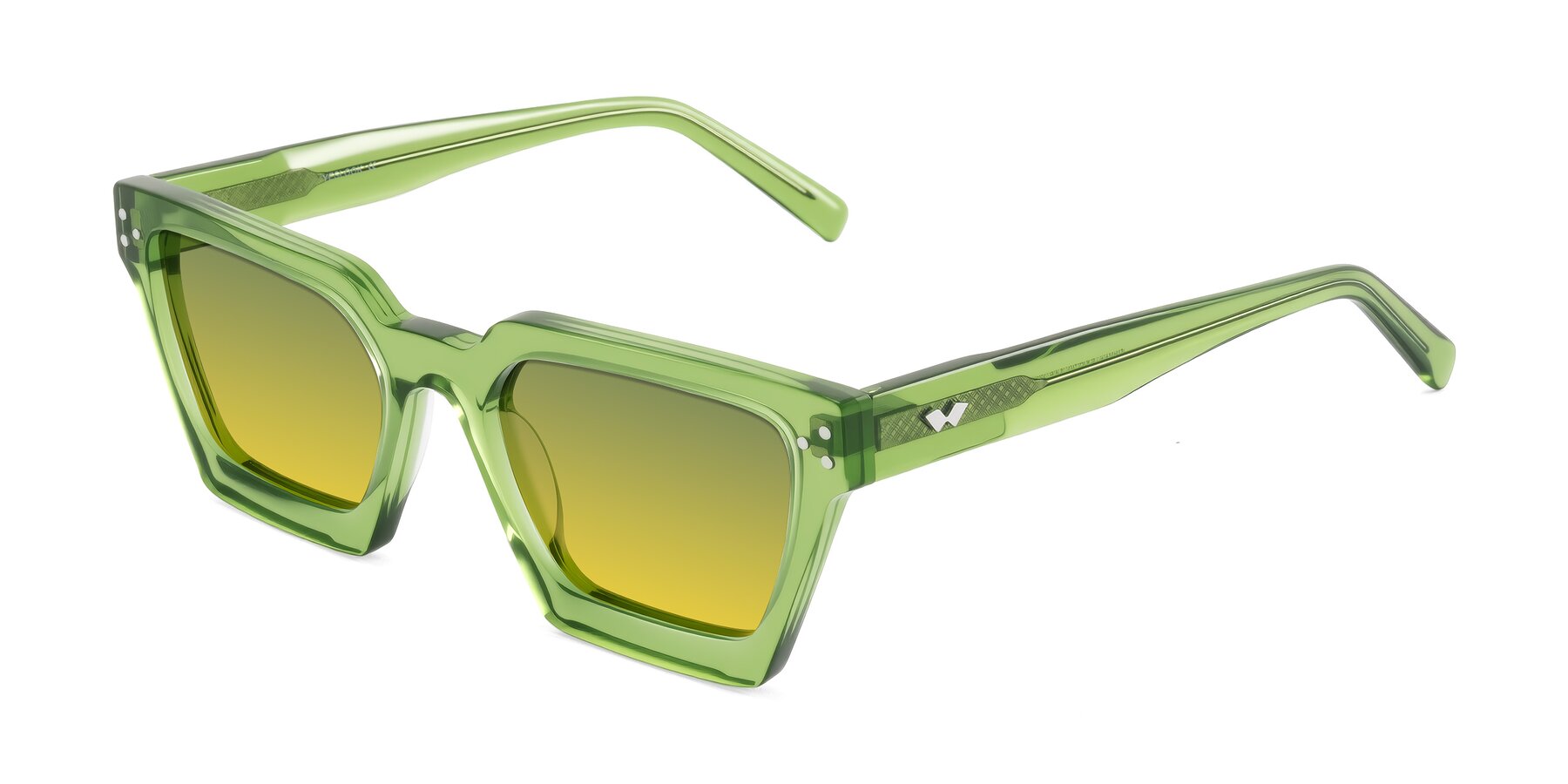 Angle of Callan in Grass Green with Green / Yellow Gradient Lenses