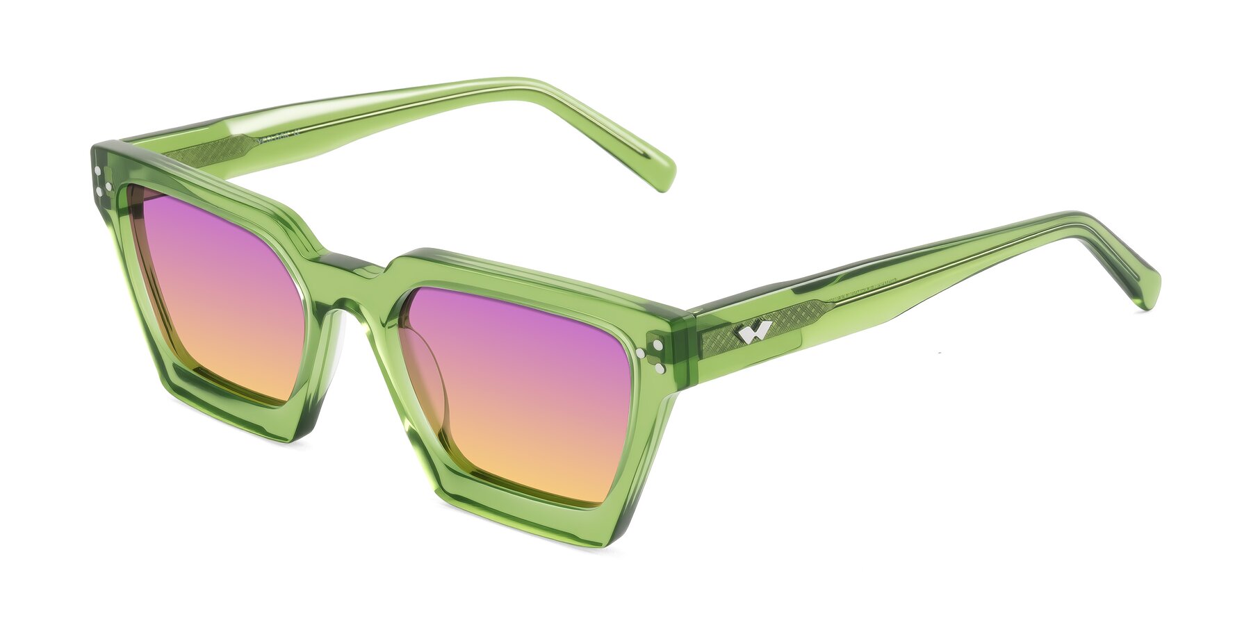 Angle of Callan in Grass Green with Purple / Yellow Gradient Lenses