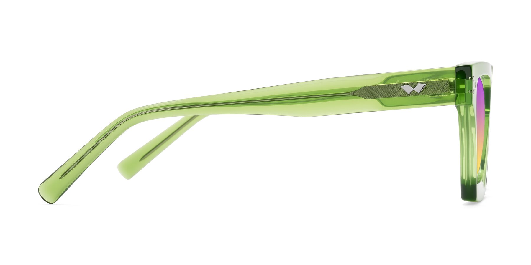Side of Callan in Grass Green with Purple / Yellow Gradient Lenses
