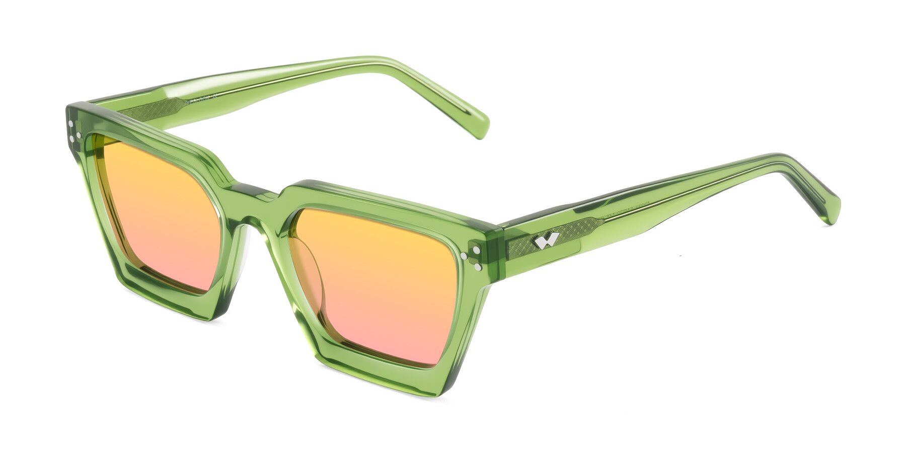 Angle of Callan in Grass Green with Yellow / Pink Gradient Lenses