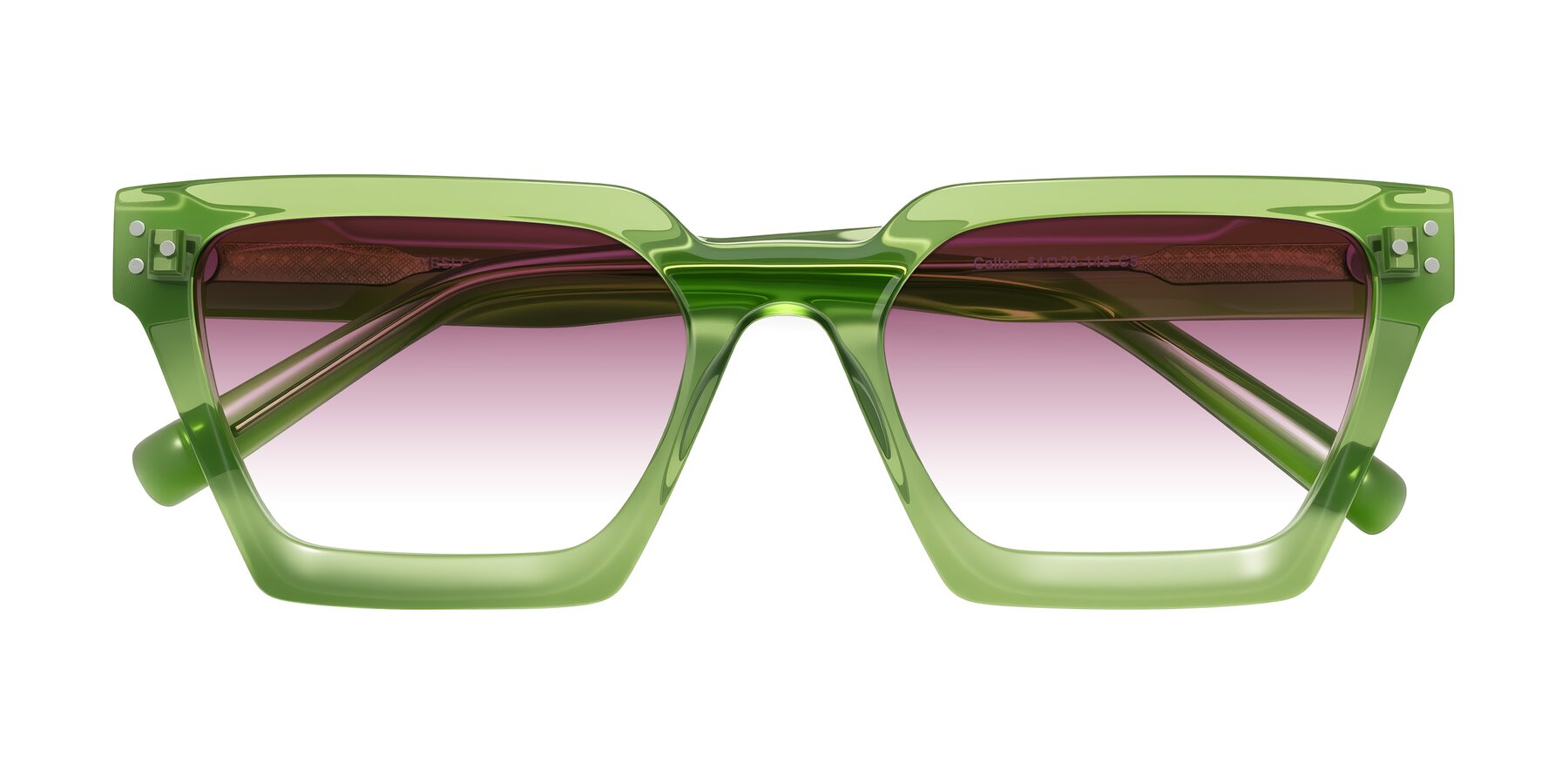 Folded Front of Callan in Grass Green with Wine Gradient Lenses