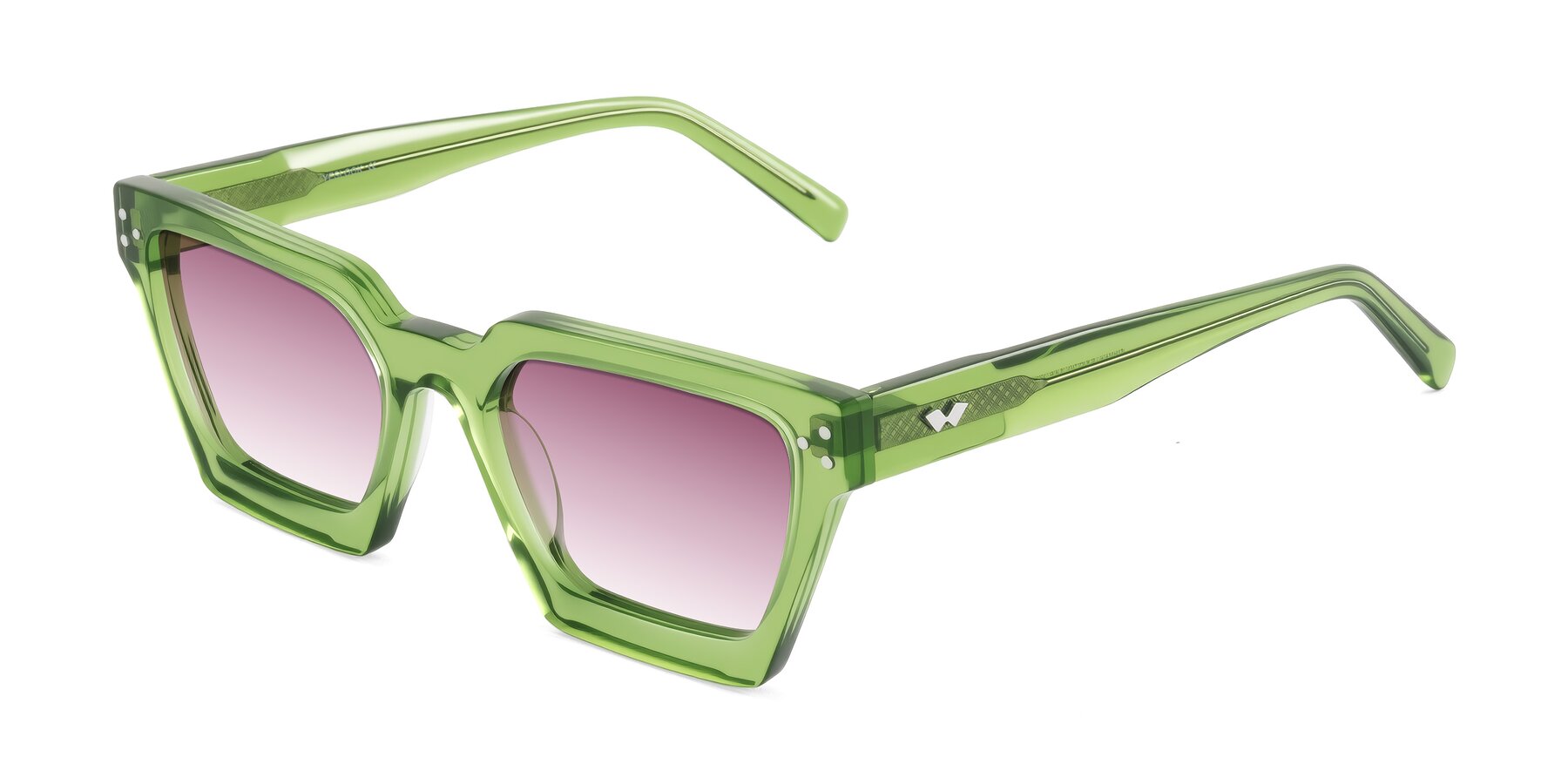 Angle of Callan in Grass Green with Wine Gradient Lenses
