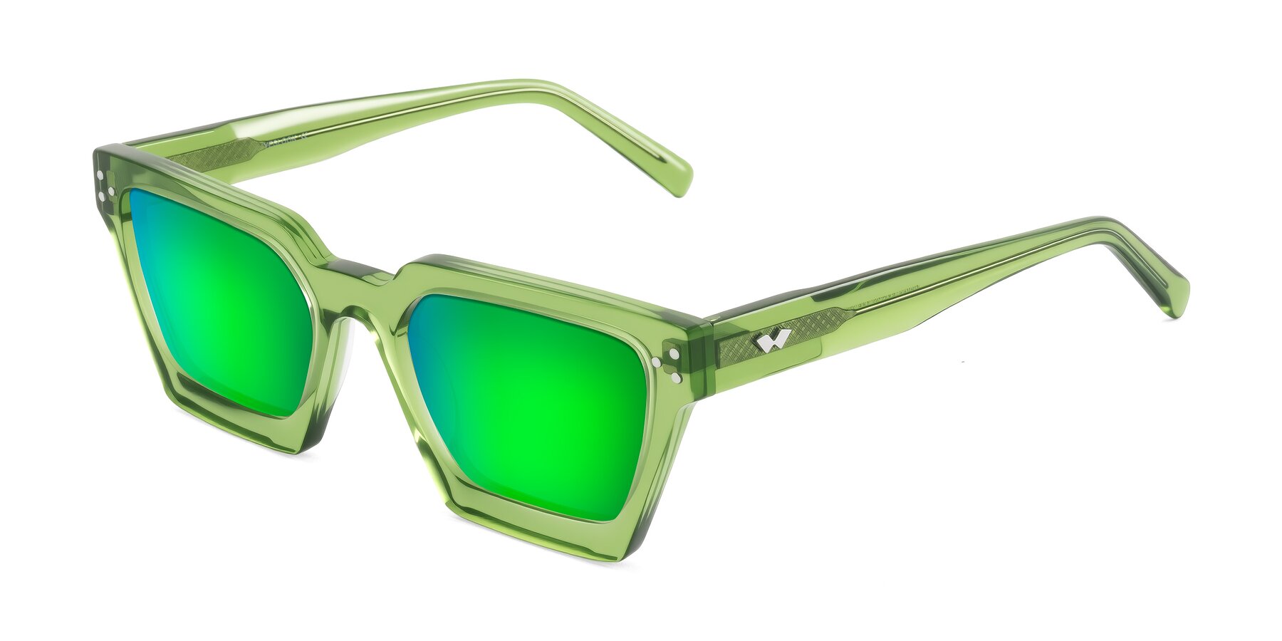 Angle of Callan in Grass Green with Green Mirrored Lenses