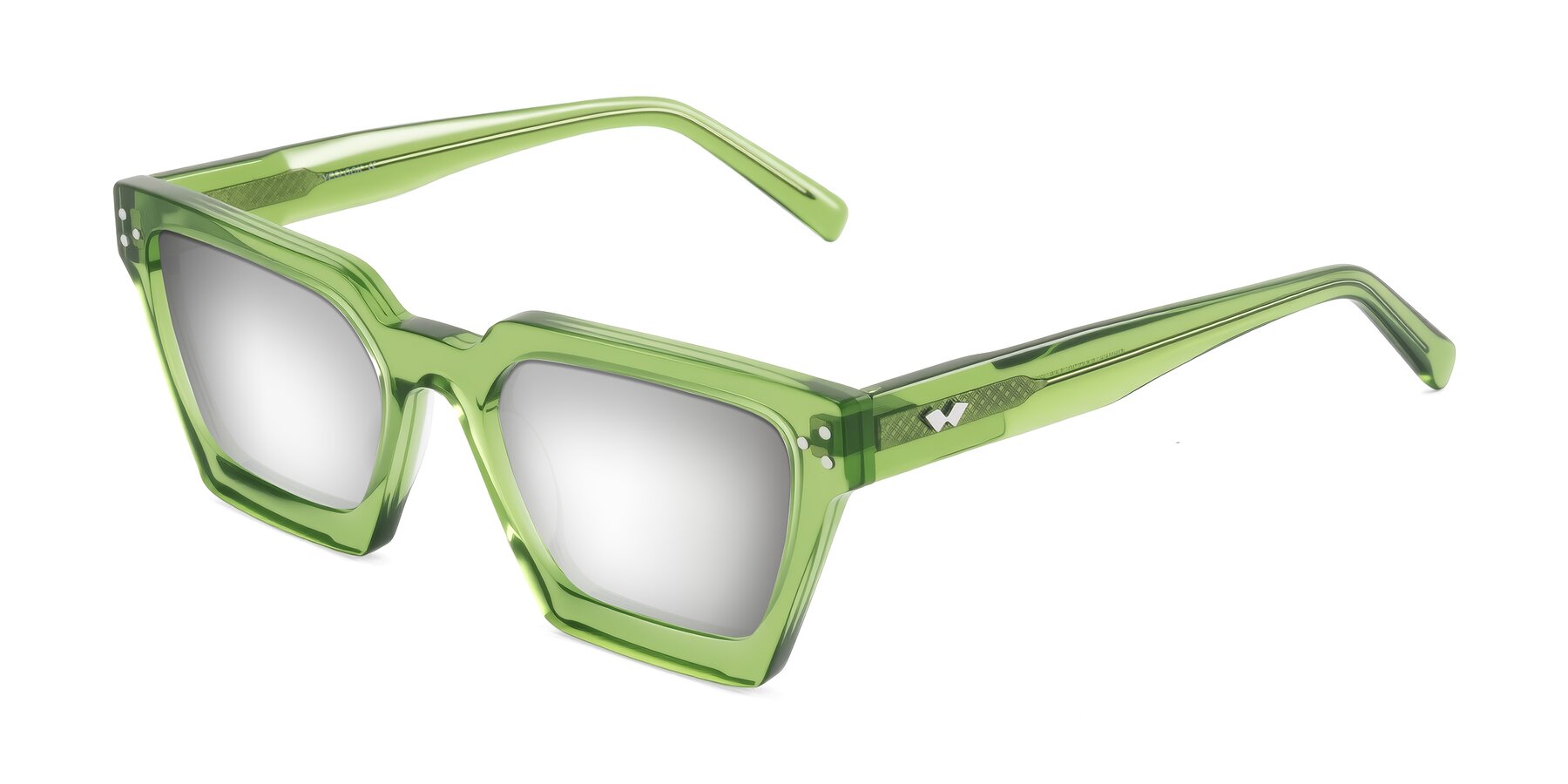 Angle of Callan in Grass Green with Silver Mirrored Lenses