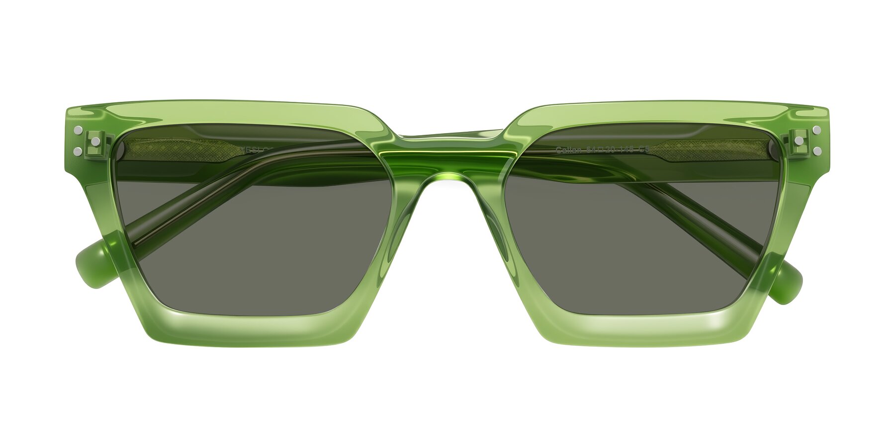 Folded Front of Callan in Grass Green with Gray Polarized Lenses