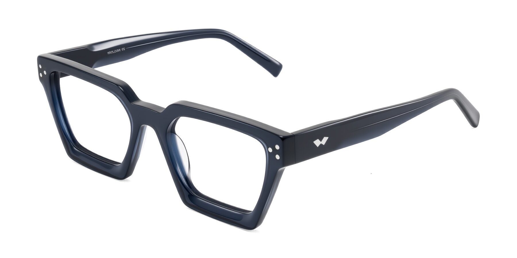 Angle of Callan in Dark Navy with Clear Reading Eyeglass Lenses