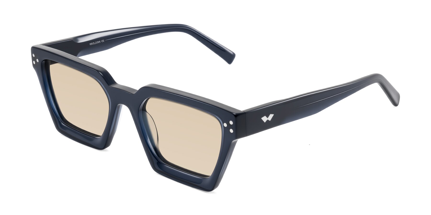 Angle of Callan in Dark Navy with Light Brown Tinted Lenses