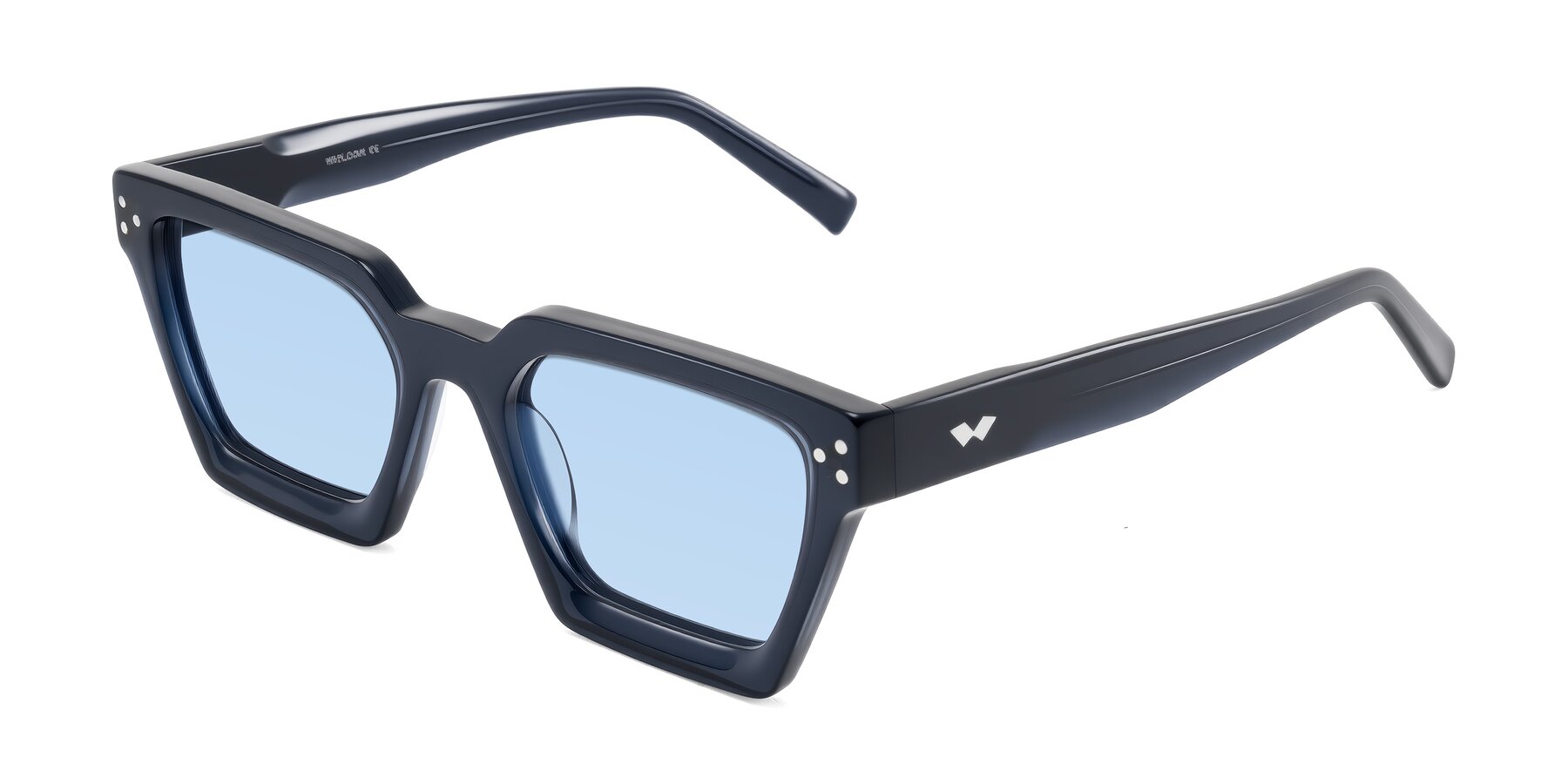 Angle of Callan in Dark Navy with Light Blue Tinted Lenses