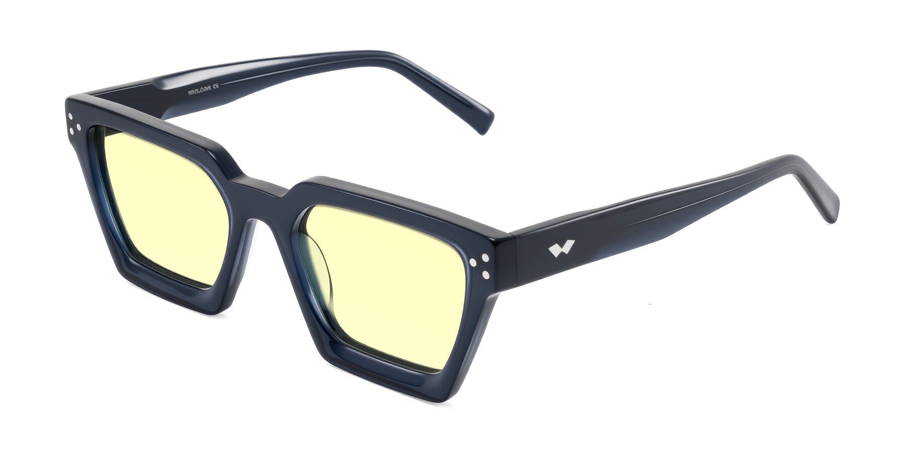 Angle of Callan in Dark Navy with Light Yellow Tinted Lenses