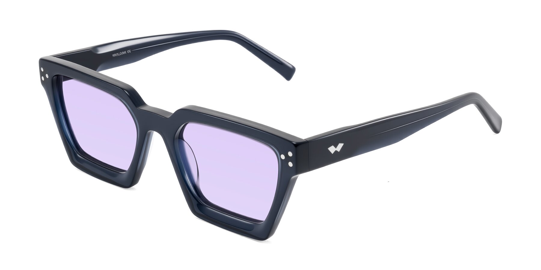 Angle of Callan in Dark Navy with Light Purple Tinted Lenses