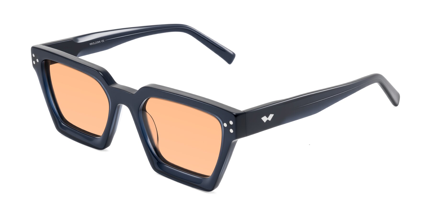 Angle of Callan in Dark Navy with Light Orange Tinted Lenses
