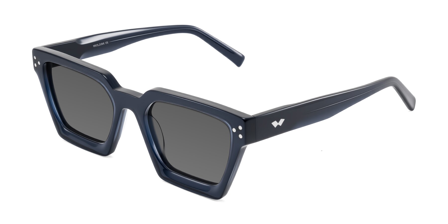 Angle of Callan in Dark Navy with Medium Gray Tinted Lenses