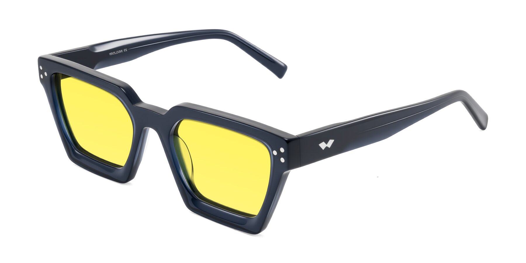 Angle of Callan in Dark Navy with Medium Yellow Tinted Lenses